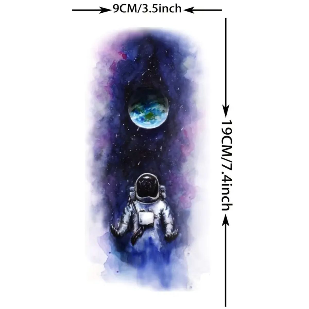 Realistyczny Tatuaż Tymczasowy – Astronauta & Ziemia